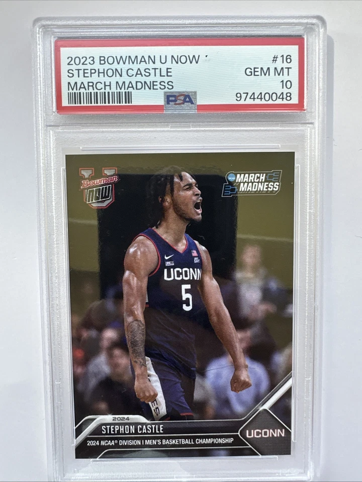 STEPHON CASTLE 2024 Bowman U Now March Madness #16 Rookie Of Year UConn Spurs 🔥 - Image 1 of 2