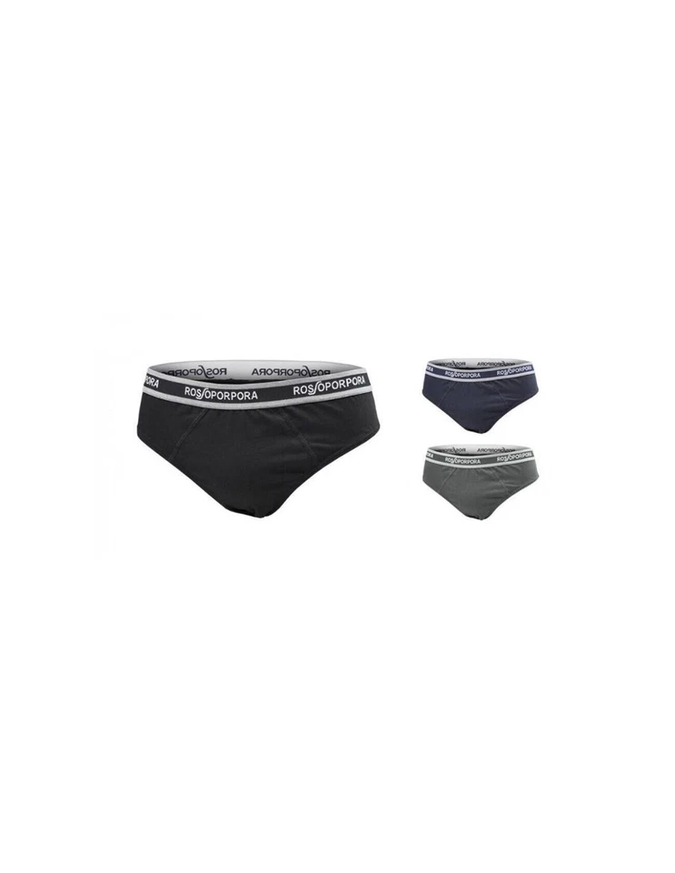 Tris slip Uomo Rossoporpora cotone elasticizzato nero grigio blu - Immagine 1 di 1