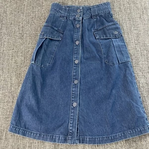 Whistles Denim A-Line Skirt – UK 10 Button Front, Utility Pockets, 100% Cotton - Picture 1 of 7