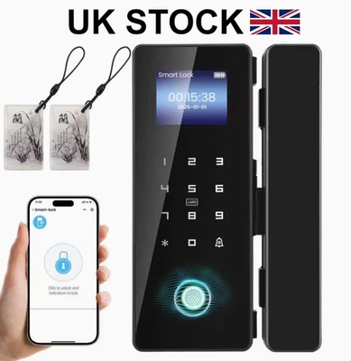 Smart Door Lock Fingerprint, App, Card,Password, WIFI Digital Touchscreen Black - Image 1 of 4