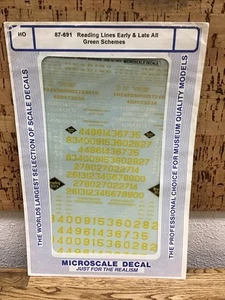 MICROSCALE DECAL HO SCALE 87-691: Reading Lines Early & Late All Green Schemes - Picture 1 of 1