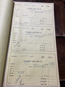 Clayton, Mississippi Flower Lake Gin Company, Cotton receipts Lot Of 3 - Picture 1 of 1