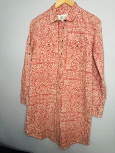 Ryan Michael Shirt Dress Bandana Print Campfire M Cotton Pearl Snaps Western - Picture 1 of 9
