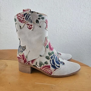 L'Artiste Leder Western Cowboy Stiefeletten mit Blumenstickerei Größe 36 - Bild 1 von 10