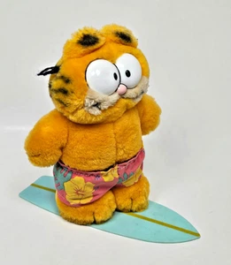 Vintage Surfing Garfield 1980 Dakin Jim Davis Plush Surfboard 8" - Picture 1 of 7