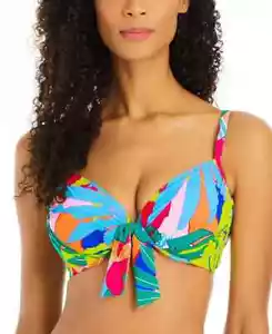 Bleu Rod Beattie Life Of The Party Underwire Bikini Top Tie Front Size 34D NWT - Picture 1 of 4