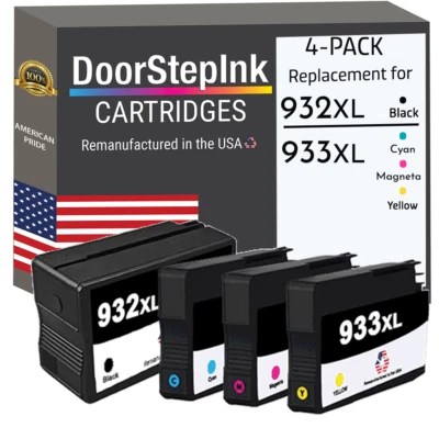 DoorStepInk Compatible Ink Cartridges For HP 932XL B 933XL C M Y 4 PK-USA - Image 1 of 4