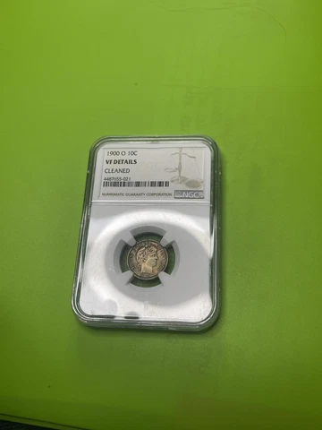 1900 O VF Barber Dime NGC Certified Cover