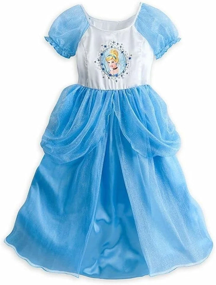 Camisola de Princesa de Tule Satinet Deluxe da Cinderela da Disney para Meninas, Tamanho 7/8 - Imagem 1 de 1