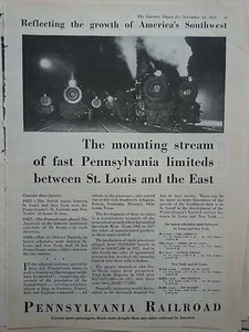 1929 Pennsylvania Railroad Moutin Stream St Louis and The East Origial Ad - Picture 1 of 1
