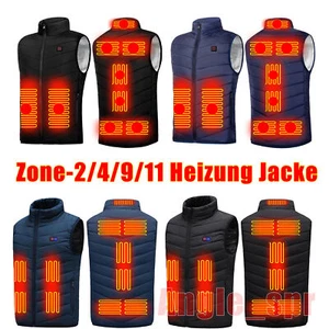 Damen Herren Elektrische USB Beheizte Weste Jacke Warm Up Heizung Körper Wärmer - Picture 1 of 23