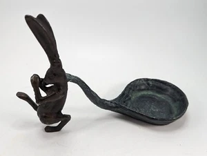 Vintage SPI Home Bunny Rabbit Pulling a Big Spoon Metal Garden Sculpture/Statue - Picture 1 of 13