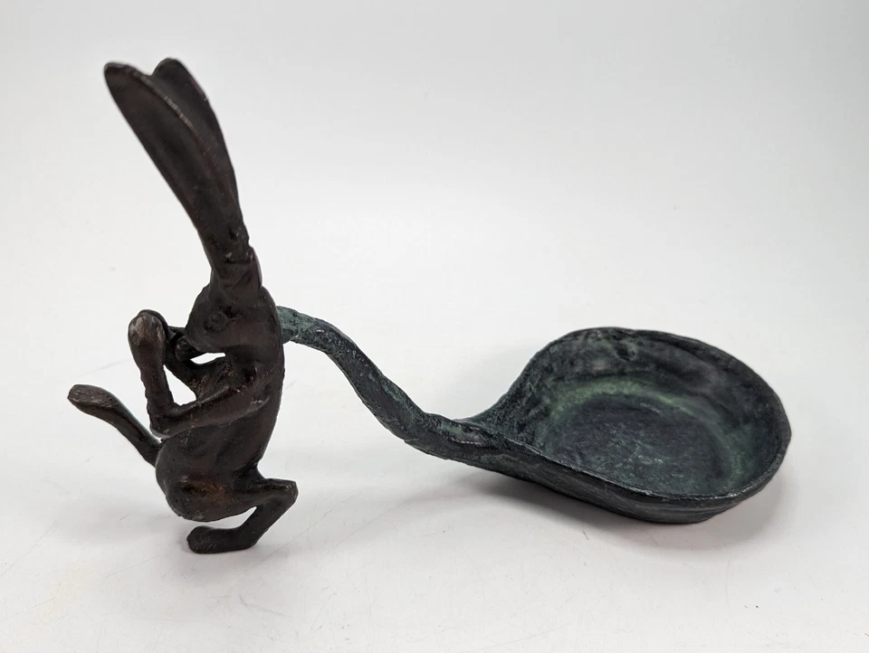 Vintage SPI Home Bunny Rabbit Pulling a Big Spoon Metal Garden Sculpture/Statue - Image 1 of 4