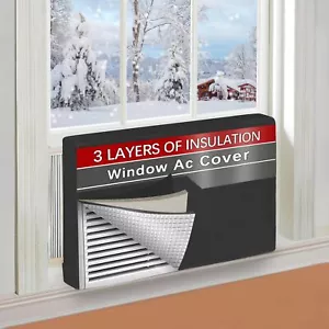 17"Lx13"Hx3.5"D Indoor Air Conditioner Cover for Window Units, 3 Layers Insul... - Picture 1 of 6