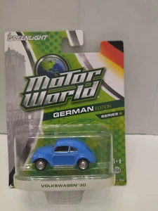 VOLKSWAGEN BEETLE 30 BLUE GERMAN EDITION MOTOR WORLD S6 1:64 GREENLIGHT - Imagen 1 de 2