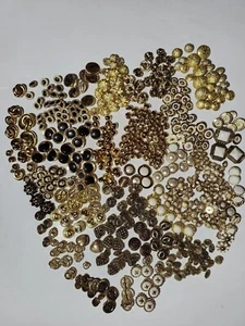 Plastic Gold Shank Buttons Lot 1.5 Lb Black White Heart - Picture 1 of 18