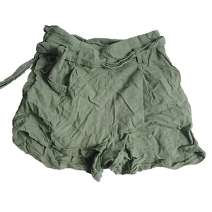 Quiz Khaki Green Linen Blend Shorts Size UK 8 - Picture 1 of 12