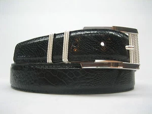 Hebilla de plata de ley 925 2 bucles con cinturón de chabolas genuino de 30 mm EE. UU. - Imagen 1 de 12