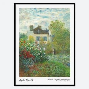 Claude Monet The Artist's Garden in Argenteuil 1873 Vintage Poster Art Print N20 - Picture 1 of 8