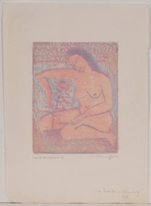Kurt Heinemann /handsigniert /Linolschnitt/ 1948/gewidmet /eigenhändiger Abzug - Picture 1 of 3