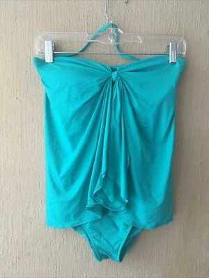 Lauren Ralph Lauren Swim One Piece swim dress Sz 6 Green Flyaway skirt Swimsuit - Image 1 of 4