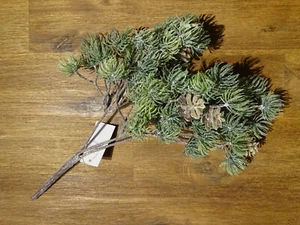 Künstliche Pflanze Lärchen Zweig mit Zapfen und Glitter Weihnachts Schmuck - Picture 1 of 8