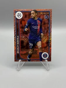 2023/24 Merlin Bradley Barcola Rose Gold Shimmer/299 Rookie Psg - Imagen 1 de 2