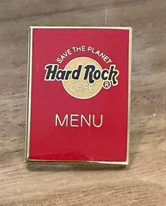 Hard Rock Cafe pin Staff Only red Hard Rock Save the Planet Menu pin - Picture 1 of 2