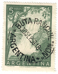 Argentina - 1954 -1959 - General San Martin and Local Motifs - 5 Pesos - Used