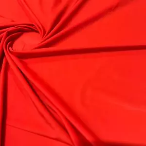 Tela de poliéster spandex de poliéster de acabado rojo mate liso reciclado 4 vías elástica ♻️ - Imagen 1 de 5