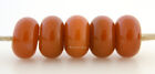 5 Bright BUTTERSCOTCH BROWN * Lampwork Spacer Beads Glossy Glass Handmade Donut