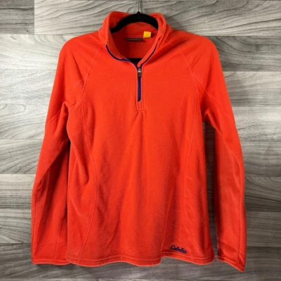 Cabelas Mujer Chaqueta Polar Rosa Sólido 1/4 Cremallera Cuello Simulado Pullover Manga Larga S Foto 1 de 4