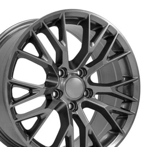 18x8.5 Wheel Fits Corvette Camaro C7 Z06 Style Gunmetal 5734 Rim W1X - Picture 1 of 5