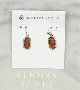 Kendra Scott Lee Agate Drop Veined Red Magnesite Earrings W1002 - Picture 1 of 2