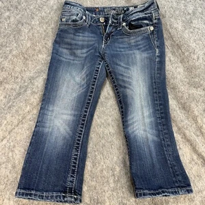 Miss Me Girls Jeans Size 14 Capri Youth Embellished Cross Rhinestone - Picture 1 of 23