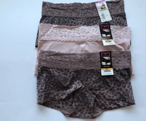 NWT Maidenform Microfiber With Lace Boyshort Panties 40813 S 5 3 Pairs Mixed - Picture 1 of 4