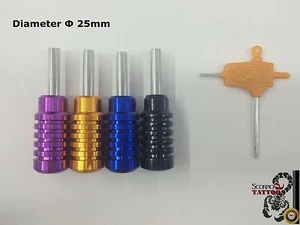 4 pcs 25mm diameter Aluminium tattoo machine grips with 1 free Allen Key - Picture 1 of 3