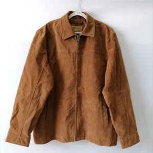 Boston Harbour Mens Brown Long Sleeve Full Zip Outdoor Wear Leather Jacket Sz XL - Picture 1 of 8