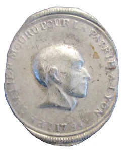 FRANCE-1793- DEATH OF JOSEPH CHALIER -OVAL TIN  MEDAL-VERY RARE - Picture 1 of 2