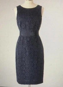 BODEN DUNKELBLAU Sommerkleid mit Spitzenstickerei ärmellos Größe UK 12R sehr guter Zustand WH436 D14 - Bild 1 von 2