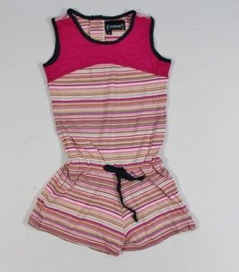 New Girl Stripe Romper Waist Drawstring Orange Pink One Piece Made USA 5 - Picture 1 of 6