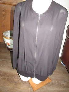Giacca donna nuova con etichette taglia 2XL Como vintage nera semi trasparente poliestere  - Foto 1 di 7