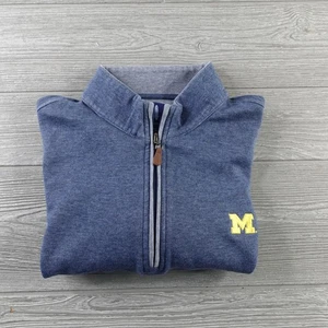 Johnnie-O Pullover Sweatshirt Mens Small Blue University Of Michigan 1/4 Zip - Picture 1 of 9
