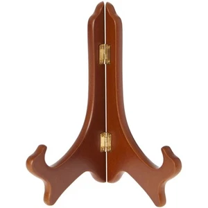 Bard's Hinged Walnut MDF Wood Stand, 8" H x 7" W x 4.75" D (For 8" - 10" Plates) - Picture 1 of 1
