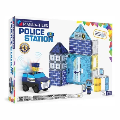 MAGNA-TILES Construction Set Police Station 35 Pieces Magnetic