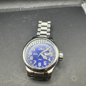 INVICTA RUSSIAN AVIATOR, 20227 Blue Face Silver Band Need Battery - Picture 1 of 7