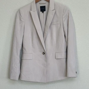 Alex Marie Beige Creme Einknopf Blazer Damen 4 Karriere Workwear Gefüttert Jacke - Bild 1 von 6