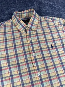 Camisa Polo Ralph Lauren Para Hombre Mediana Multicolor A Cuadros Informal Con Botones S/S - Imagen 1 de 8