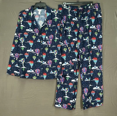 Новый с ярлыками WONDERSHOP цель праздник горячий воздух воздушный шар фланель Санта Рождество пижамы L - Изображение 1 из 4