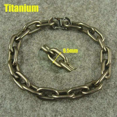Bold Titanium Anti allergy Bracelet 9.5mm thick Oval link Hand Chain H896 - Image 1 of 4
